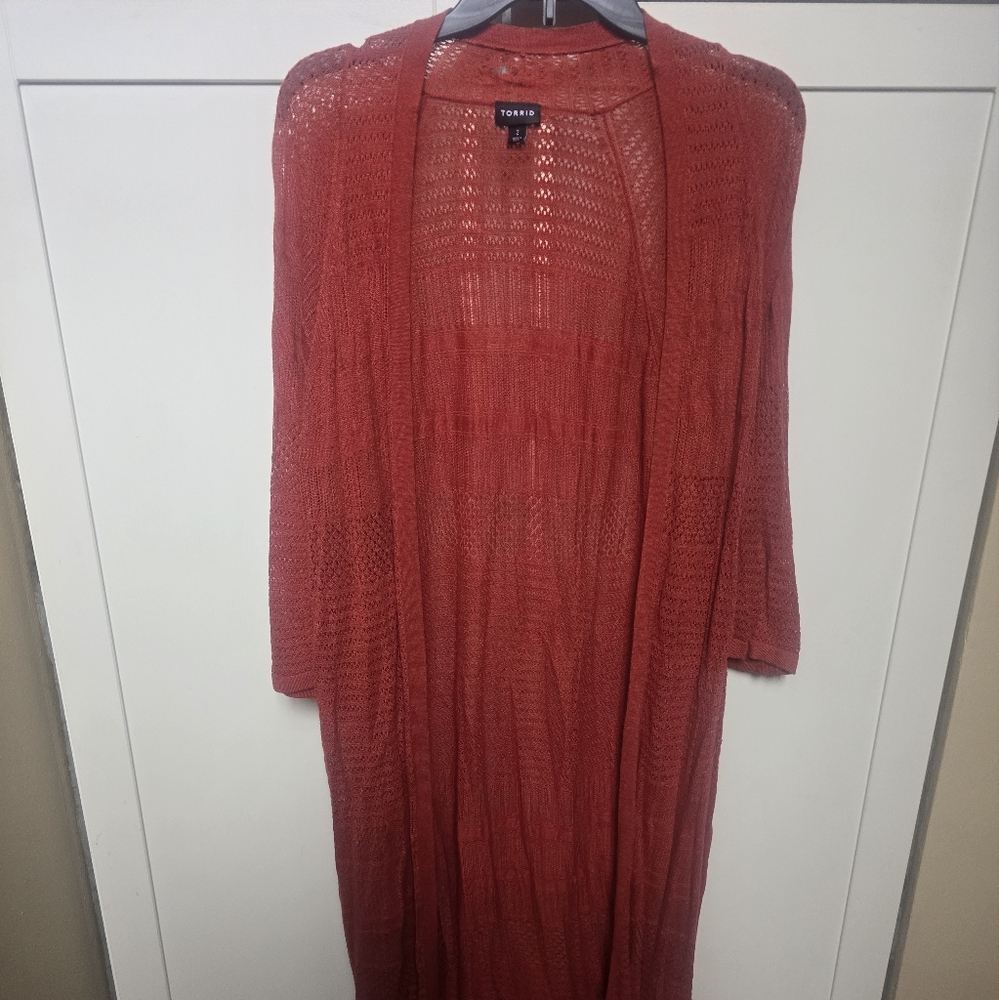 Torrid Crochet lightweight long cardigan
